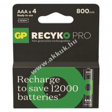 GP ReCyko Pro NiMH akku HR03 (AAA) 800mAh 4db/csomag