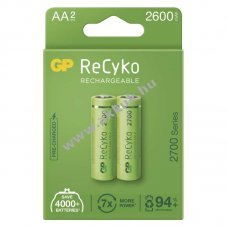 GP ReCyko HR6 (AA) ceruza akku 2600mAh 2db/csomag - Kirusts!