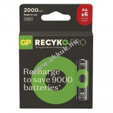 GP ReCyko Pro Ni-MH akku HR6 (AA), 2000mAh 6db/csomag