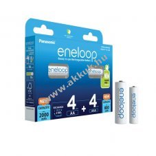 Panasonic eneloop 4db AA ceruza akku 2000mAh + 4db AAA mikro akku 800mAh (BK-KJMCDE44E)