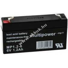 4db lom akku 6V 1,2Ah (Multipower) MP1,2-6 - VDS-minstssel
