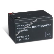 Powery lom akku (multipower) MP12-12B VDS min. helyettesti Panasonic LC-RA1212PG1 12V 12Ah