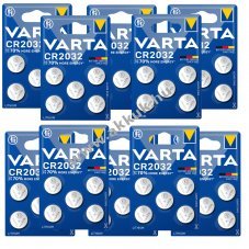 50db VARTA CR2032 DL2032 ECR2032 Lithium gombelem 10db 5db-os bliszter rkhoz, autkulcsokhoz stb.