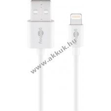 Lightning USB tlt s szinkronizl kbel, fehr, 3m, MFI tanustvnynal