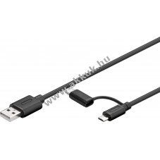 2in1 USB kbel Micro-B s USB-C csatlakozkkal egytt 1m