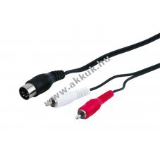 Audio kbel 5 plus DIN csatlakoz > Stereo RCA apa, 1.5m