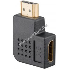 HDMI 90 -ban hajltott horizontl, aranyozott 8K60Hz - A kszlet erejig!