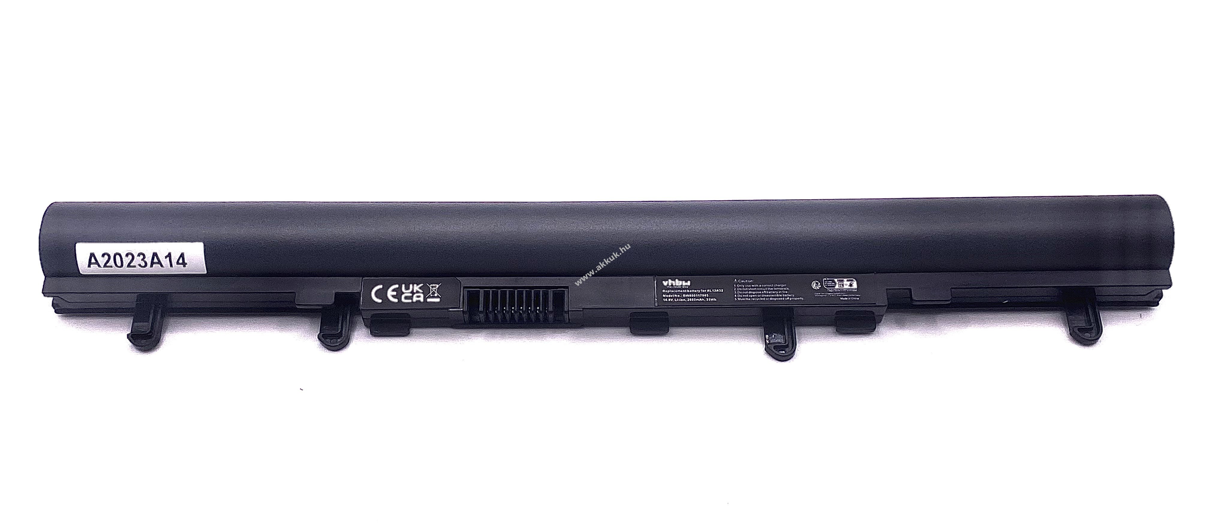 Helyettesítõ akku Acer Aspire E1, S3, V5 típus AL12A32 14.8V, 2600mAh - Kiárusítás! akciós termékkép 1