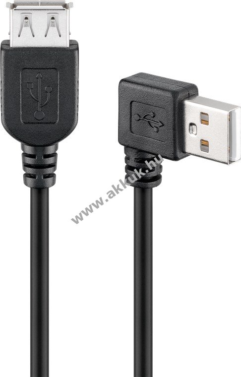 USB 2.0 hosszabbító kábel A apa 90° > USB A anya akciós termékkép 1