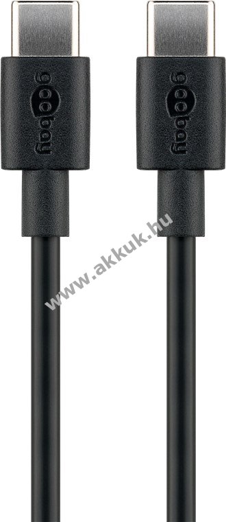 USB-C USB-C töltõ- és szinkronizációs kábel USB-C csatlakozással, fekete - Kiárusítás! akciós termékkép 1