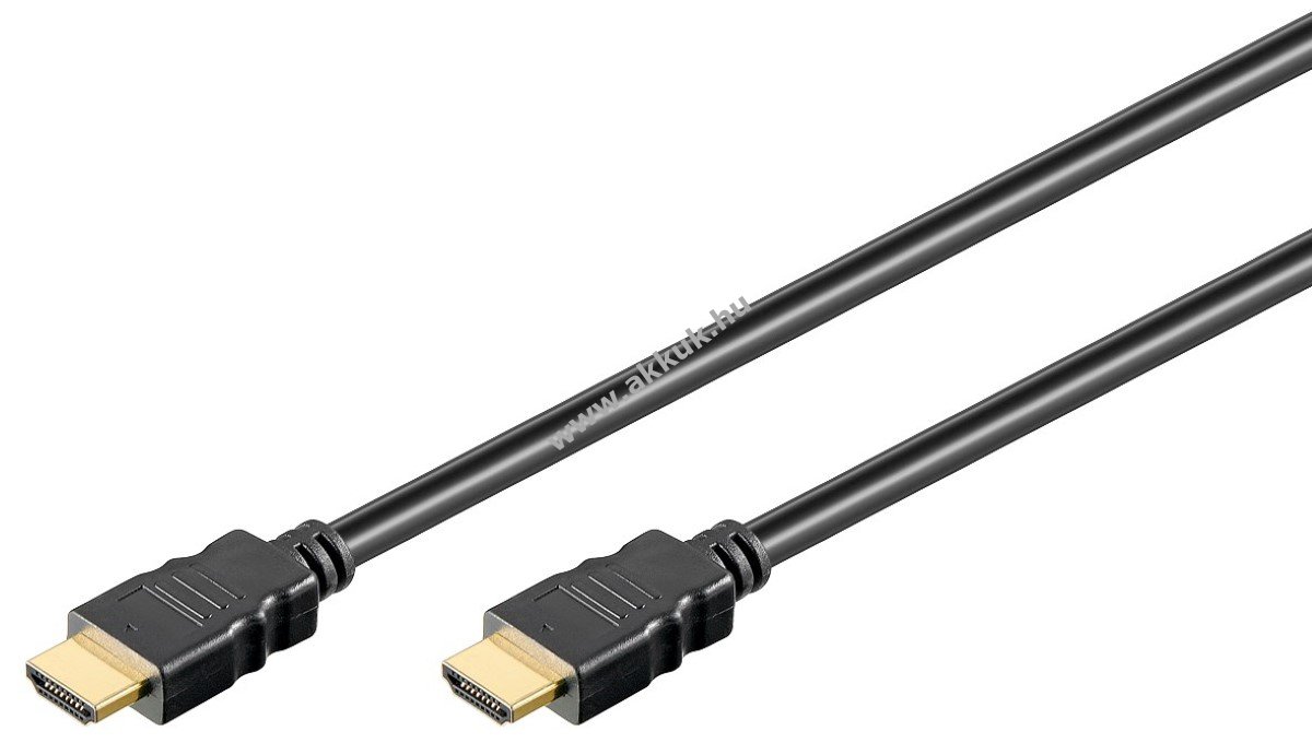 High Speed HDMI kábel standard csatlakozó (típus A) 2m, fekete, aranyozott csatlakozóval akciós termékkép 1