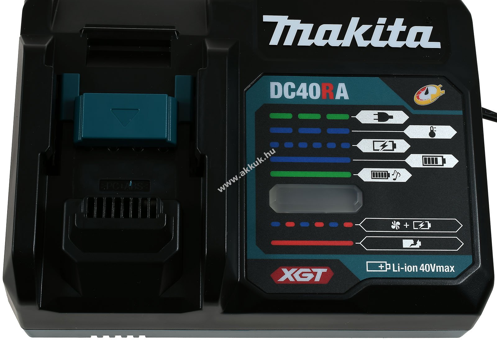 Makita gyors akkutöltő dc40ra, 191e08-6 40v max. li-ion xgt akku sorozathoz